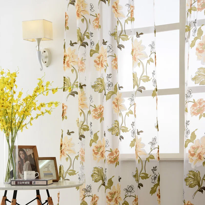 Бесплатная доставка Короткие Тюль ткань занавески выгоревшая дверь для гостиной