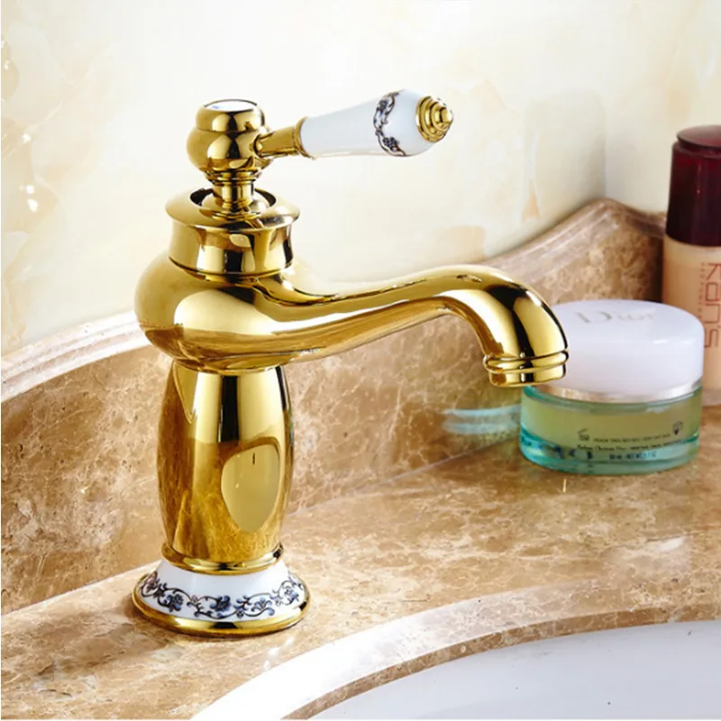 Бесплатная доставка роскошный медный смеситель Европейского дизайна с одной