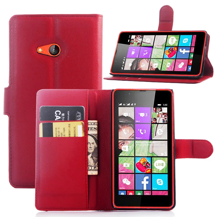 Кожаный чехол бумажник с откидной крышкой для Nokia Microsoft Lumia 540 Dual SIM RM 1141 5 0 кожаный