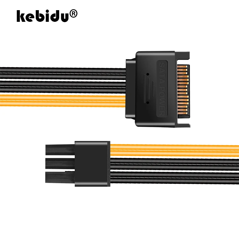 Kebidu 5 шт. PCI E Экспресс кабель питания Блок Sata до 6 pin ATX 18AWG адаптер Riser для Bitcoin Miner|sata