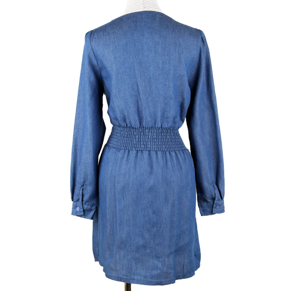Plus Size Blue Jeans Dress Long Sleeve 