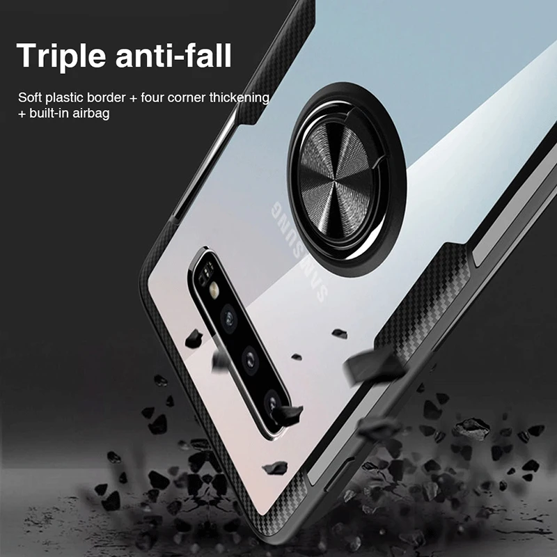 Гибридный чехол для Samsung Galaxy S10 Plus Lite 360 металлический магнитный держатель-кольцо