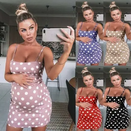 Платье в горошек с бретельками для беременных платье без рукавов женское