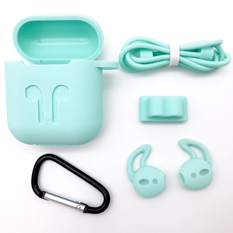 5 в 1 силиконовый чехол для Airpods наушники беспроводные Bluetooth Рукав Протектор Чехол