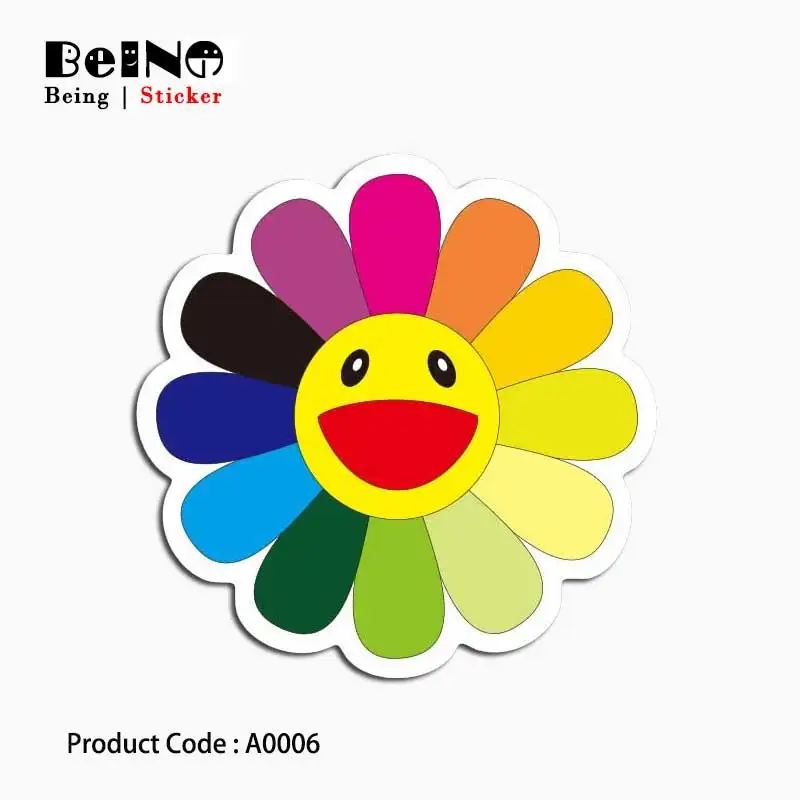 Смайлик Солнечный Стикер Счастливый веселый водонепроницаемый Наклейка на