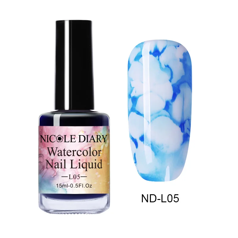 15ml ND05 NICOLE DIARY 15 мл Лак для ногтей Цветущий гель для ногтей акварельные чернила эффект дыма смазывание пузырь лак для творчества Маникюр украшения - Цвет: 15ml ND05