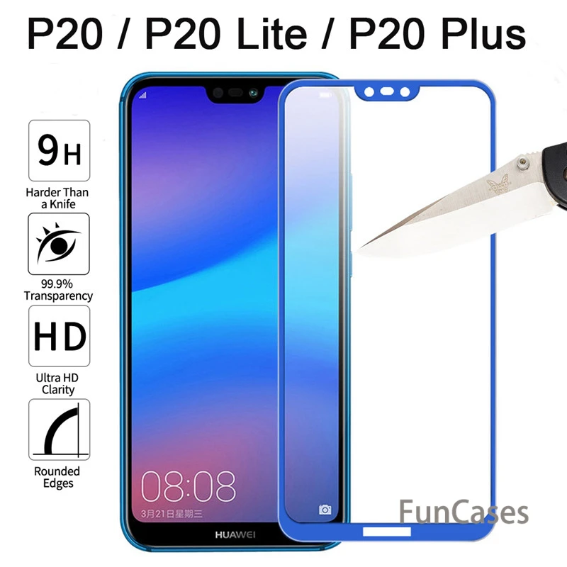 Полное покрытие защитное стекло для huawei P20 Lite Pro Чехол экрана пленка P 20