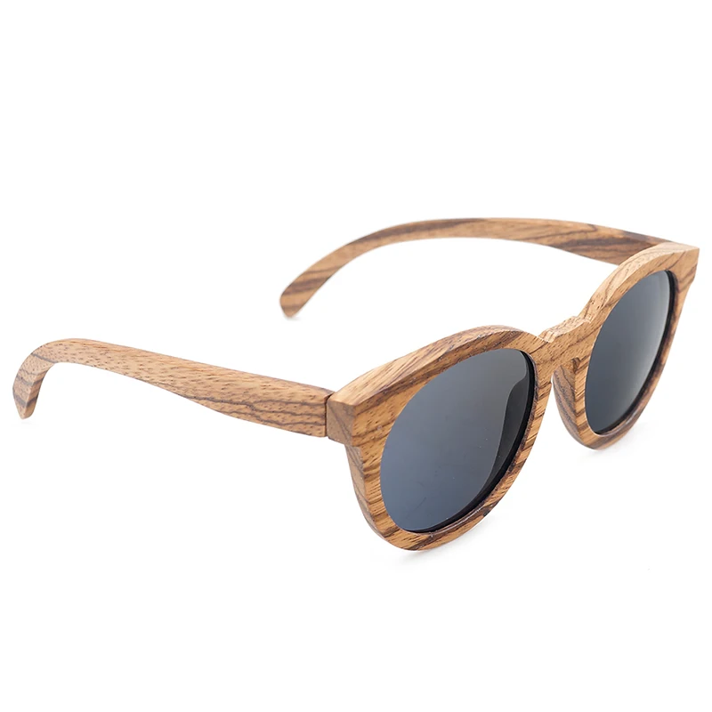 

BOBO BIRD Polarized Round Sun Glasses Women Zebra Wood Sunglasses Men With Wooden Box Oculos De Sol Feminino C-AG009a Drop Ship