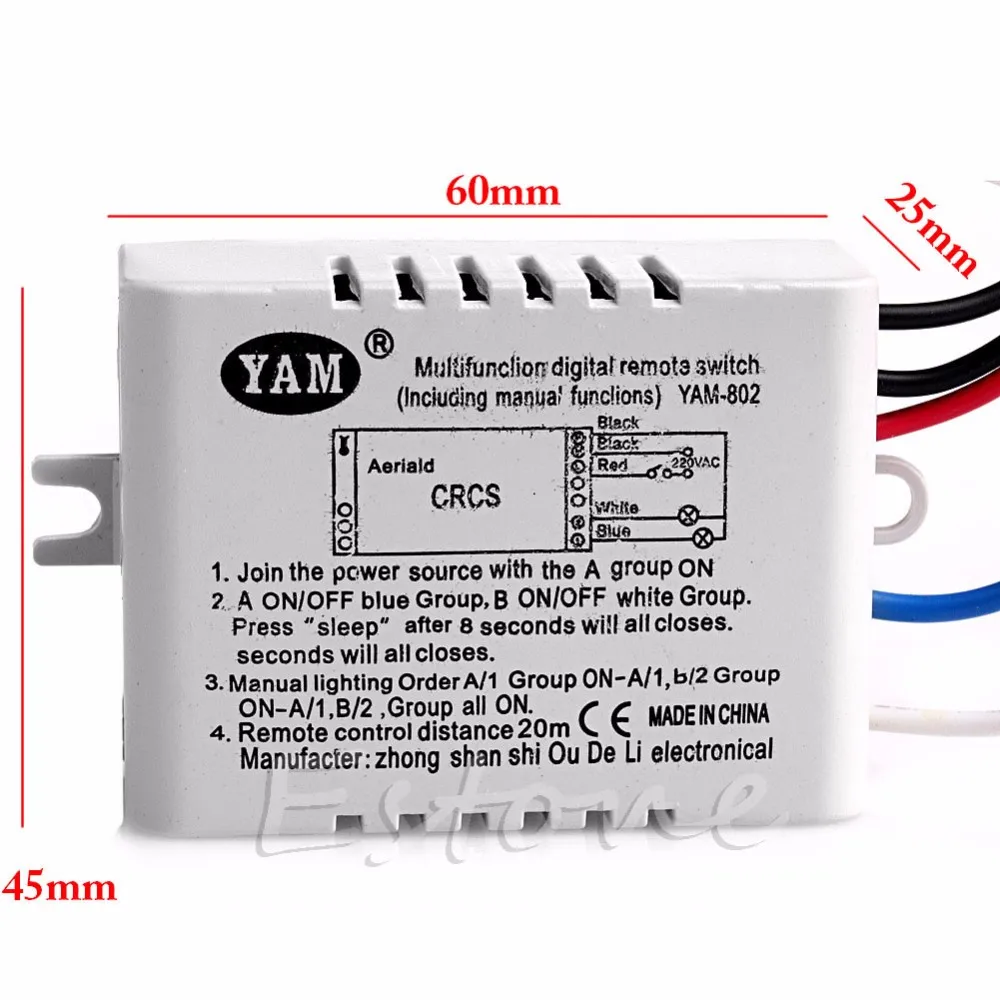 220V 1/2/3 способа Беспроводной на включение/выключение лампы дистанционного Управление переключатель приемник передатчик H02