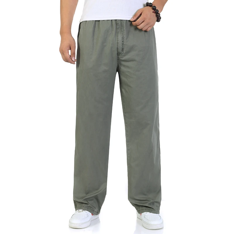 

Spring Mens Pants Male Casual Overall Pant High Elastic Waist Trousers Plus Size Leisure Daily Streetwear Army Green Black Beige