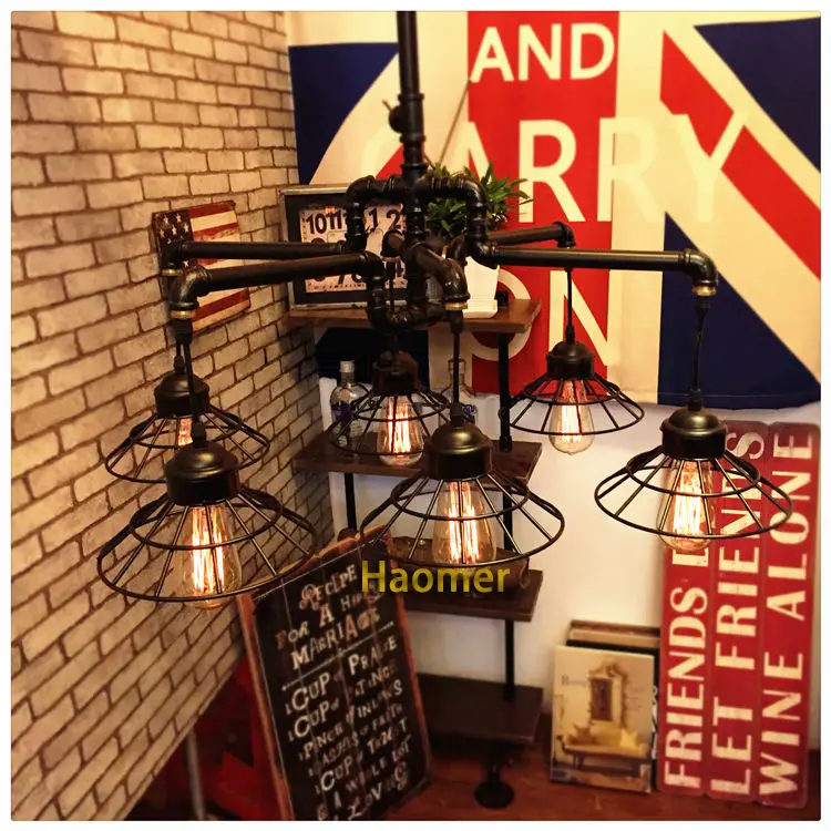 Подвесной светильник в стиле индастриал Лофт креативный Ретро на водопроводную