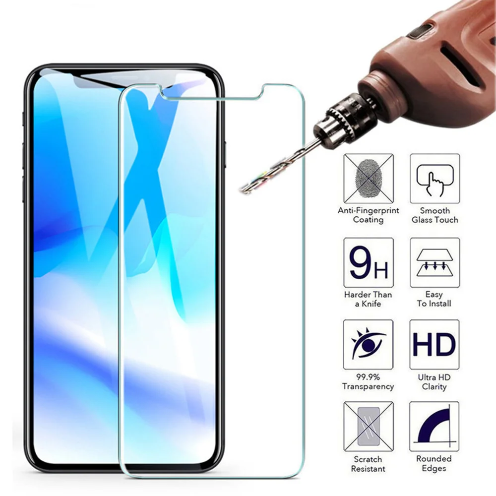 CASEIER защитное закаленное стекло для iPhone XS Max Защита экрана XR X 6 6s 7 8 Plus 5S SE 5 4 4S