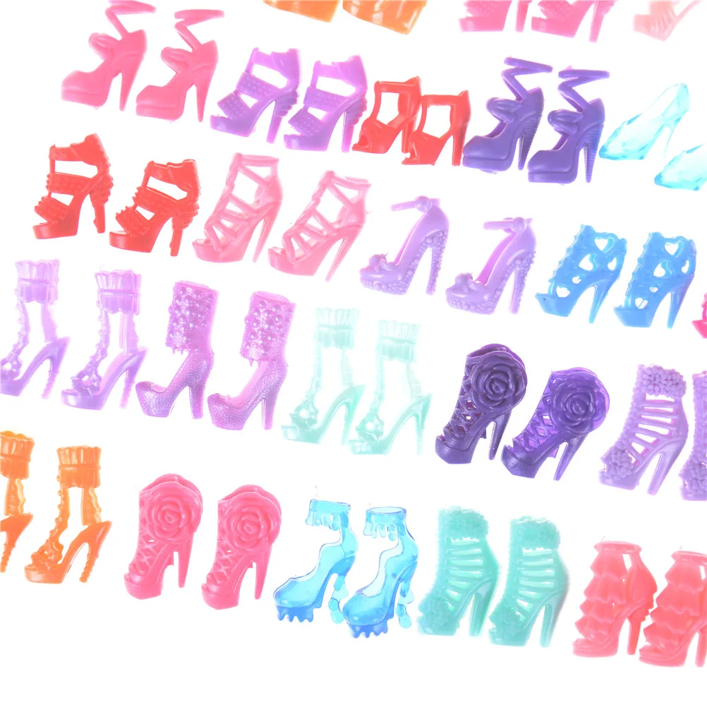 60 парт/лот различные красочные туфли на каблуках сандалии одежда платье кукла