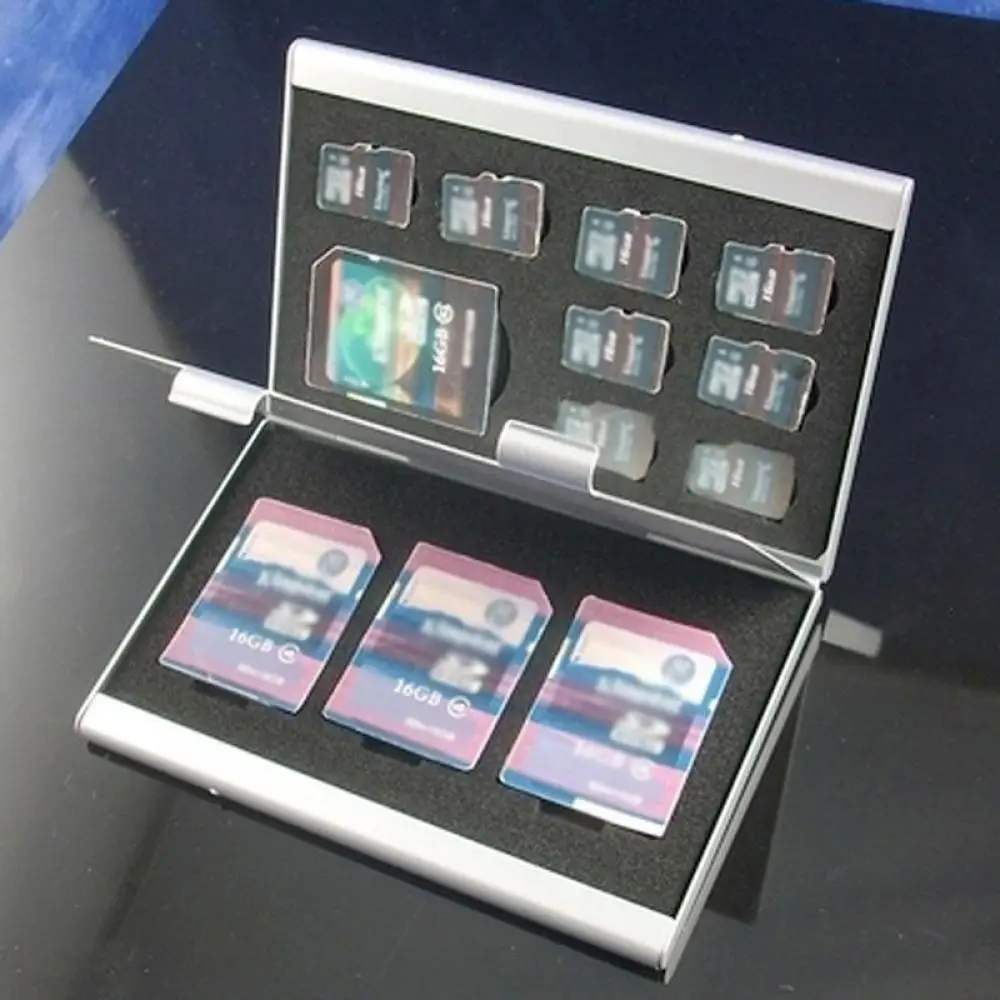 Защитный чехол из алюминиевого сплава для SD MMC TF Коробка хранения карт памяти 4x Card