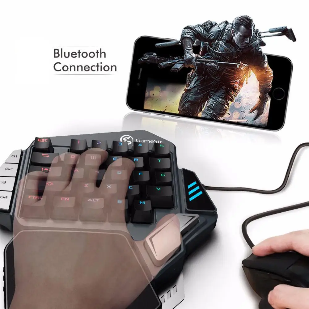 GameSir Z1 игровая клавиатура с помощью одной руки Cherry MX Red переключатель механическая клавиатура красный ось BattleDock игровая клавиатура для компьютера FPS игры