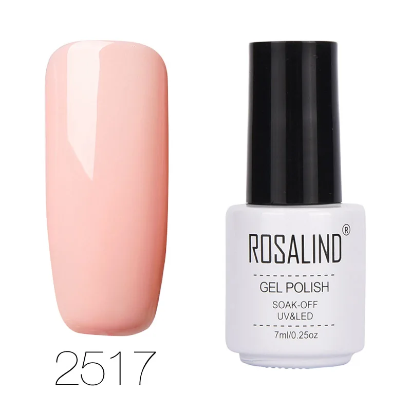 2517 ROSALIND гель 1S 7 мл телесный цвет серия Гель лак для ногтей Дизайн ногтей набор для маникюра УФ Гель-лак для наращивания ногтей праймер - Цвет: 2517