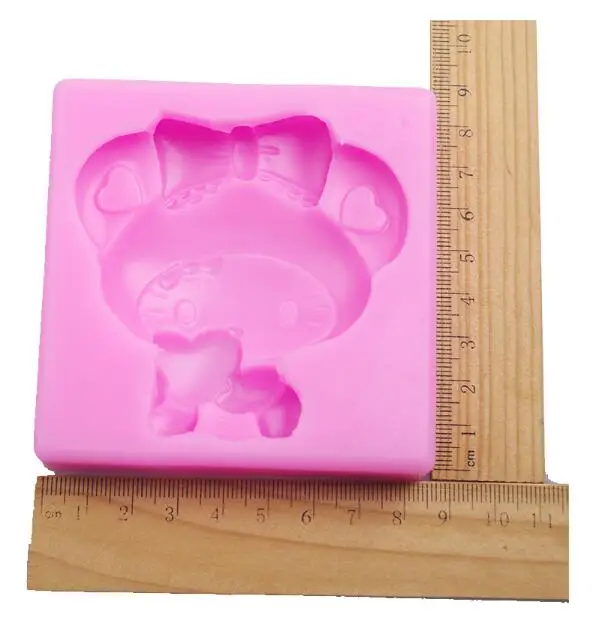 Силиконовая форма для мыла ручной работы с котенком и сердцем | Дом сад