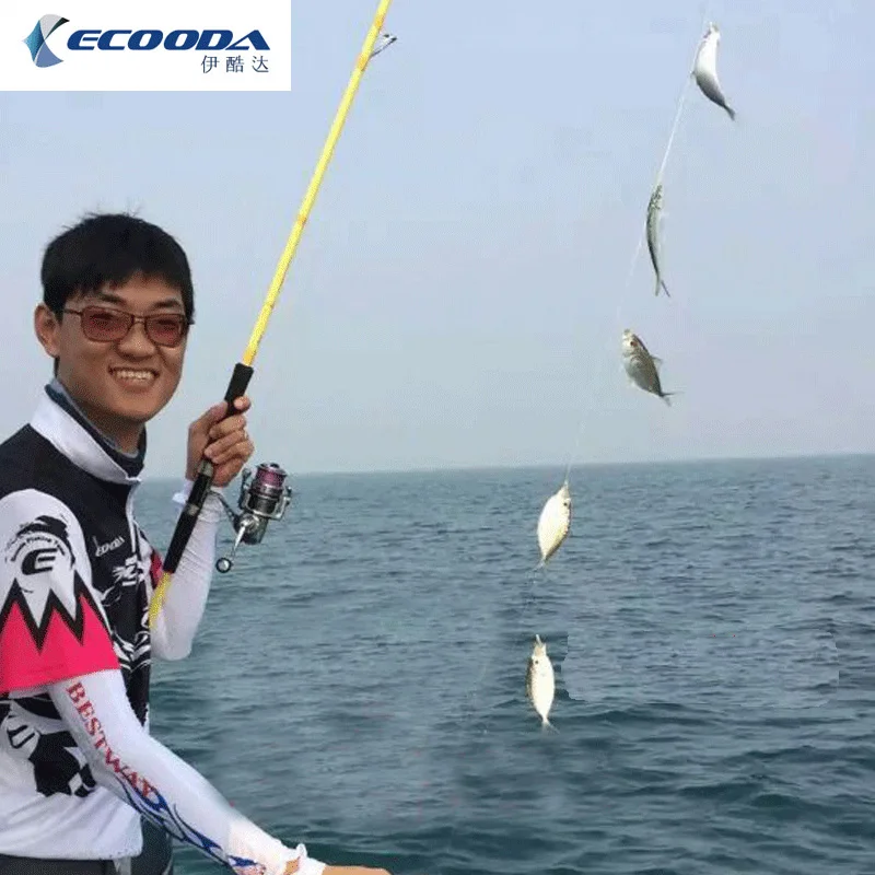 ECOODA EPAB, 2,1 м, 2,4 м, 30#40#50#, спиннинговое удилище для океанской лодки, спиннинговое удилище, удочка для морской рыбалки, светящийся наконечник краски, 2 сек