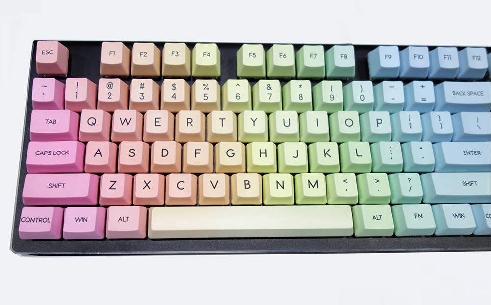 123-key радужные градиентные колпачки OEM профиль PBT краситель-подложенный Топ принт ANSI ISO Mac для MX переключатели механическая клавиатура
