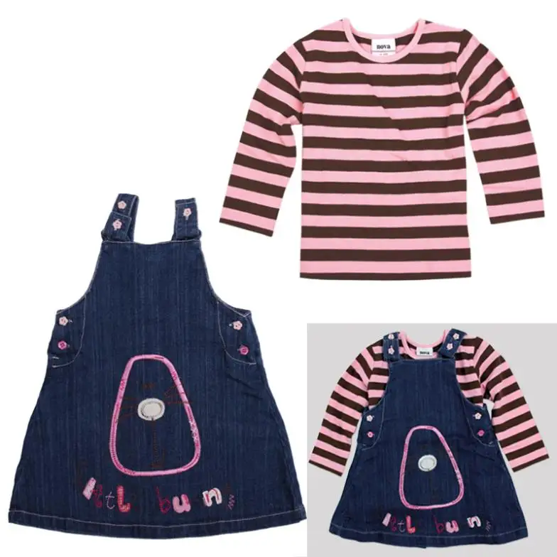 FREE SHIPPING H059# 6m-4y 5piece/lot letter embroidery and buttons summer sleeveness dress for girls | Детская одежда и обувь
