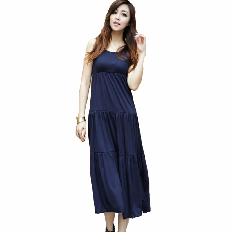 Новинка 2017 летнее стильное свободное платье чехол без рукавов из модала