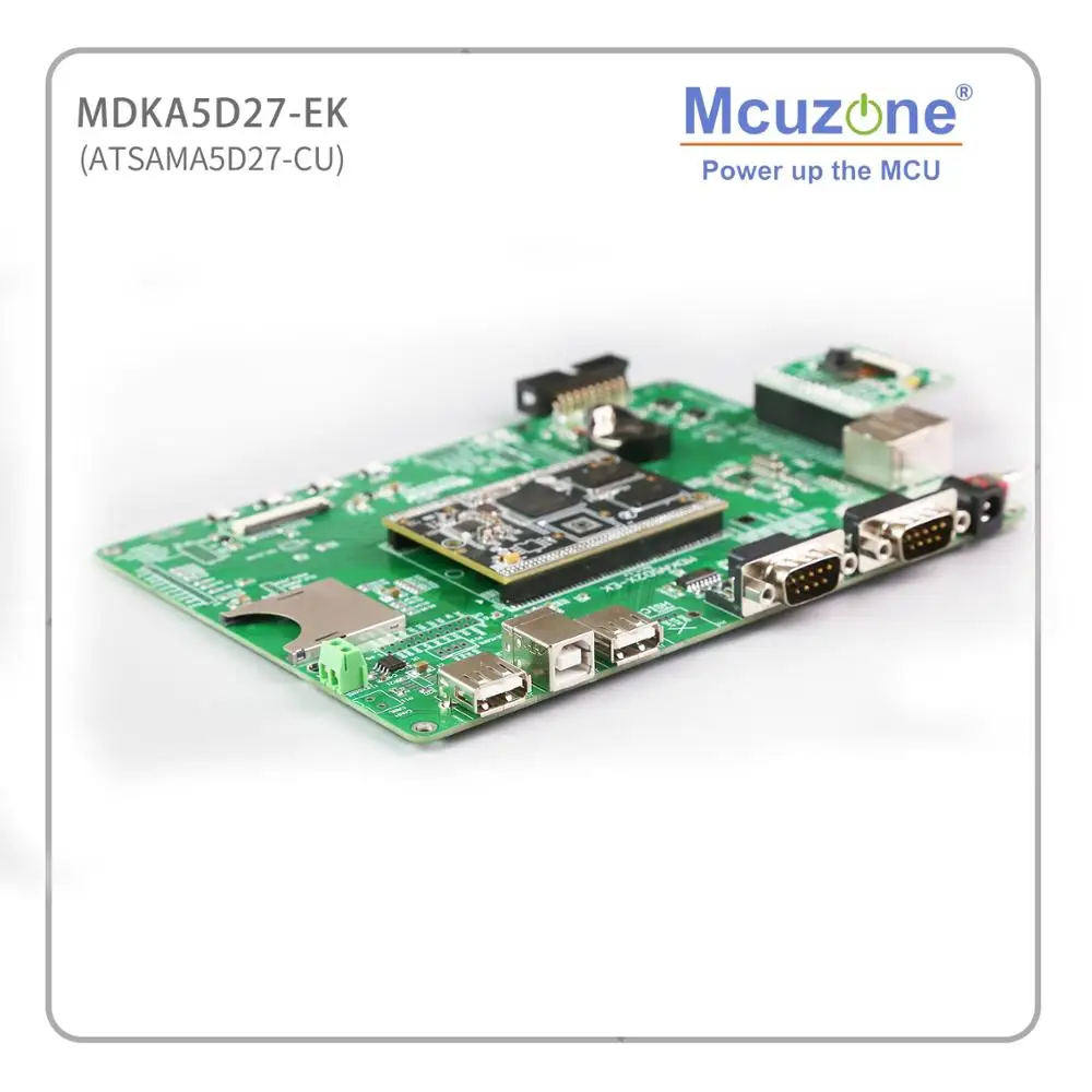 MDKA5D27-EK микрочип ATMEL ATSAMA5D27 500 МГц Cortex-A5 Linux 4 9 HS USB Cap Touch 7 дюймов 1024x600 LCD 512 Мб DDR3/3L |