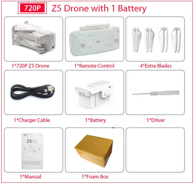 720P 1 Battery Foam SJRC Z5 RC Дрон Профессиональный gps RTF 5G WiFi FPV 1080P камера с gps режим следования за мной RC Квадрокоптер vs XS809 B5W JJPRO X5 F11 - Цвет: 720P 1 Battery Foam