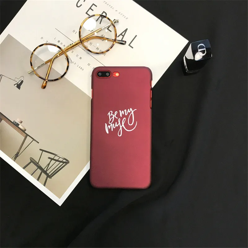 Retro Simple English Red Wine For iPhone 6 6S Plus 7 New Personality Ultra-thin Matte Back Cover Phone Hard Case Coque |