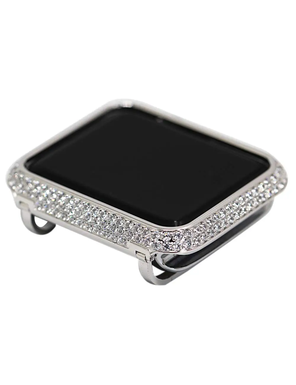 Роскошный чехол со стразами+ ремешок из нержавеющей стали для Apple Watch Series 5 4 3 2 1, браслет iWatch 38 мм 42 мм 40 мм 44 мм для женщин