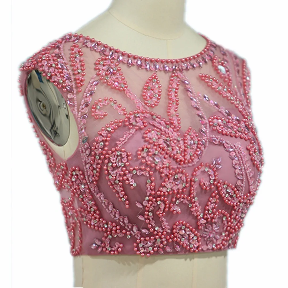 Женское вечернее платье трапеция раздельное из двух частей расшитое бисером для