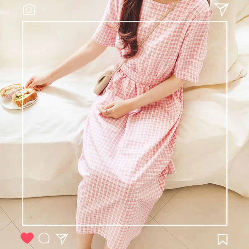 Клетчатые платья лидер продаж женское модное летнее платье трапециевидной формы