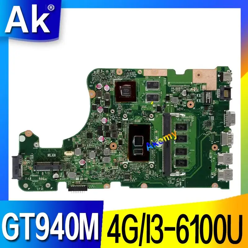 X555UQ материнская плата для ноутбука For Asus X555UJ X555UF F555U X555UB X555U 90NB0DG0 R00030 4G/I3 6100U