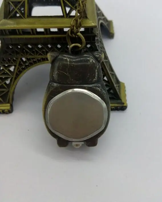 

wholesale Vintage bronze quartz Pocket Watch necklace with Owl pendant clock 10 pcs/lot