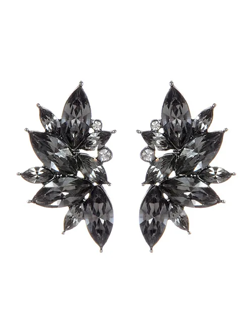 black earrings ZINI Новое поступление модные массивные ювелирные дешевые серьги-гвоздики для женщин богемные Макси разноцветные свадебные серьги - Окраска металла: black earrings