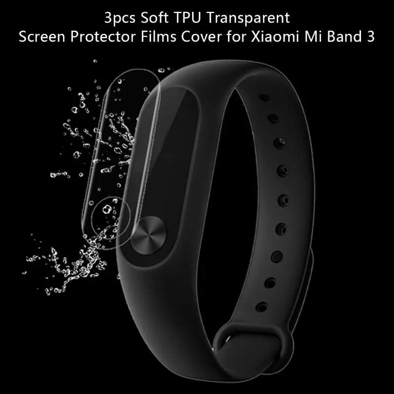 3 шт./компл. мягкий прозрачный защитный чехол из ТПУ для Xiaomi Mi Band 2 умный Браслет