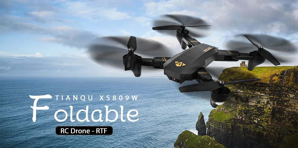 TIANQU VISUO XS809W Квадрокоптер мини складной селфи Дрон с Wi-Fi FPV 0.3MP/2MP камерой удержание высоты Радиоуправляемый Дрон