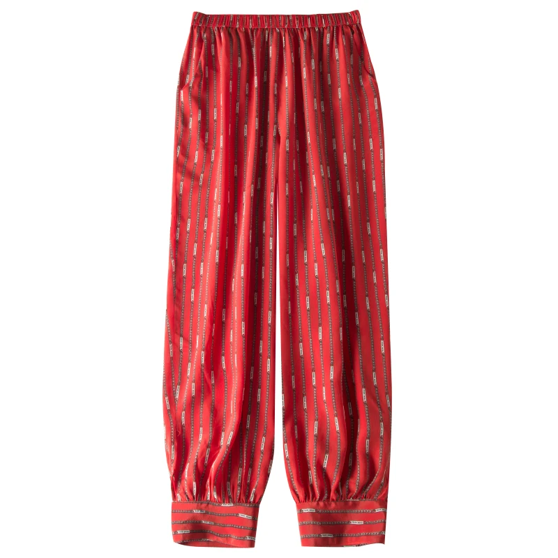 Брюки длиной до щиколотки из чистого шелка летние брюки 100% тутового шелкопряда