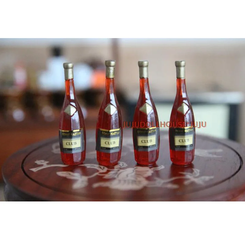 4 шт. 1/6 миниатюрные напитки для кукольного домика Модель бутылок вина мини-игра