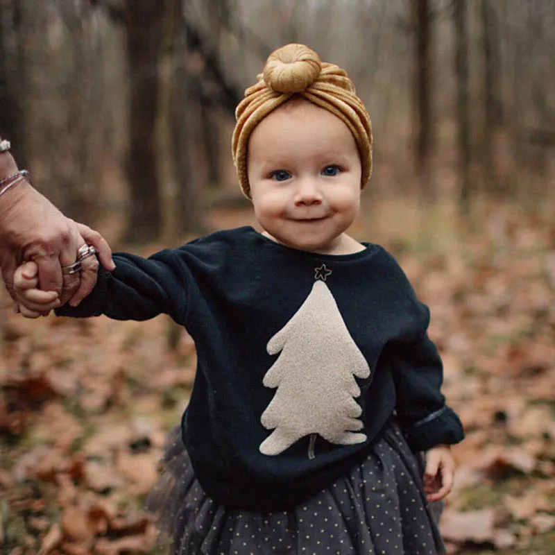 2019 new baby products children's headscarf hat solid color knotted print headwear various styles for you to choose |