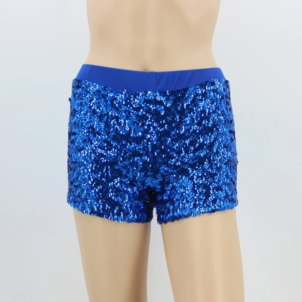 royal blue Летние блестящие сексуальные обтягивающие женские Клубные шорты с эластичной резинкой на талии, праздничные облегающие обтягивающие шорты - Цвет: royal blue