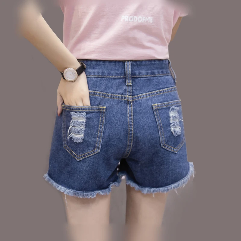 Женские джинсовые шорты со средней талией повседневные облегающие из джинсовой