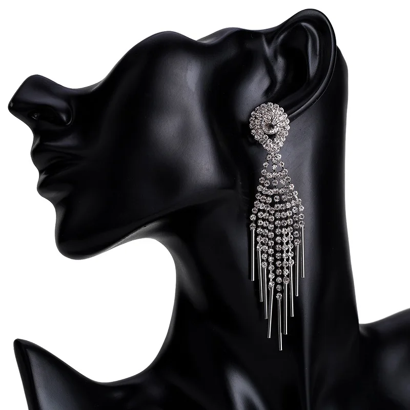 Naomy&ampZP Luxury Wedding Earrings For Women Tassel Bohemian Boho Drop Long Crystal Dangle Jewelry Wholesale | Украшения и