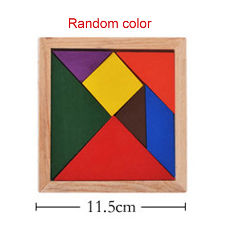 7 шт. деревянные головоломки для развития мозга цветная квадратная игра IQ