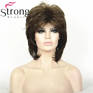 StrongBeauty короткие коричневые смешанные Волшебные Многослойные волосы полностью синтетический парик женские парики выбор цветов