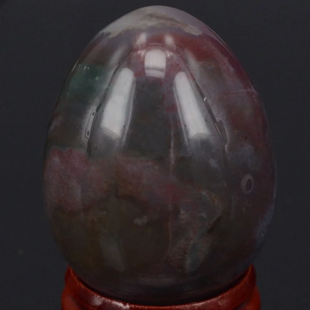 

34x44MM Natural India Agate Sphere Egg Healing Reiki Crafts Stone Massage Finger Exercise