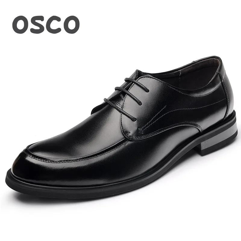 OSCO/сезон весна-осень Мужская обувь деловая повседневная из натуральной кожи