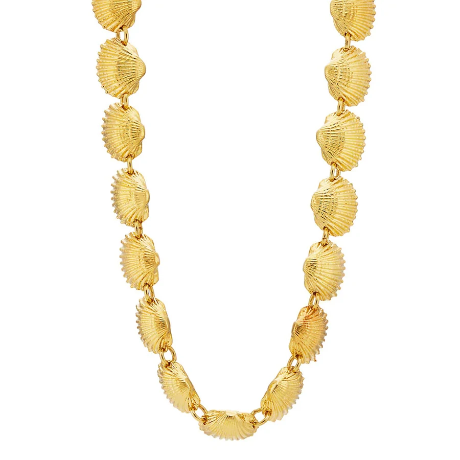 Заявление bijoux femme пляжный Золотой веер гребешок ракушка женское ожерелье бохо