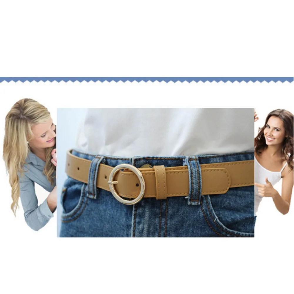 

7 Colors Fashion Gold Round Buckle Belts Female Leather Strap Belts for Women Clothing wide Of Waist Cummerbunds Ladies Girdles