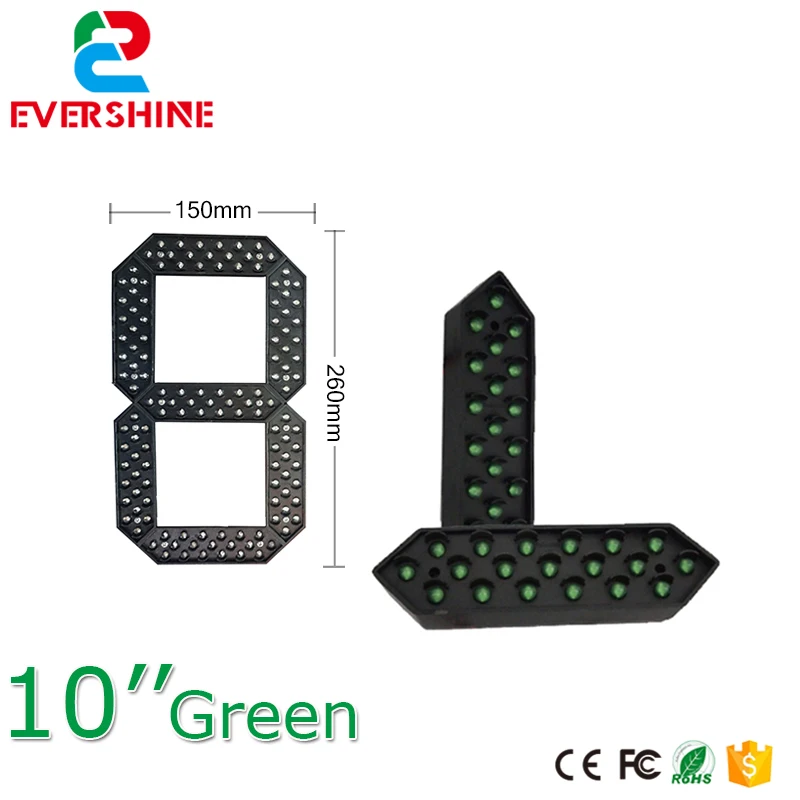 10 дюймовый желтый красный зеленый и белый цветной модуль 7 сегментный