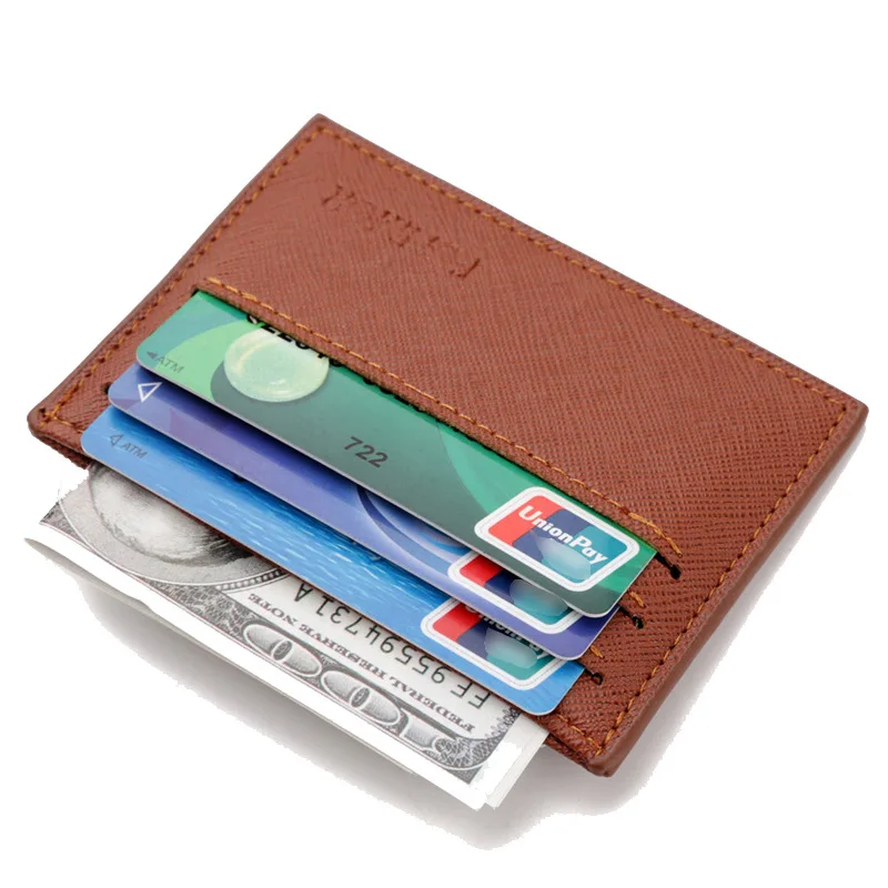2018 ультратонкие Модные мужские визитницы из искусственной кожи для кредитных